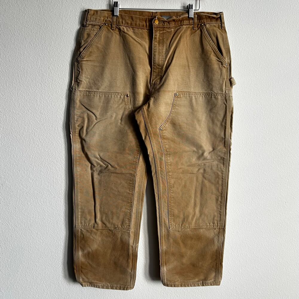 Carhartt B01 BRN faded brown double knee work wear carpenter pants